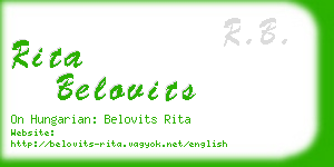 rita belovits business card